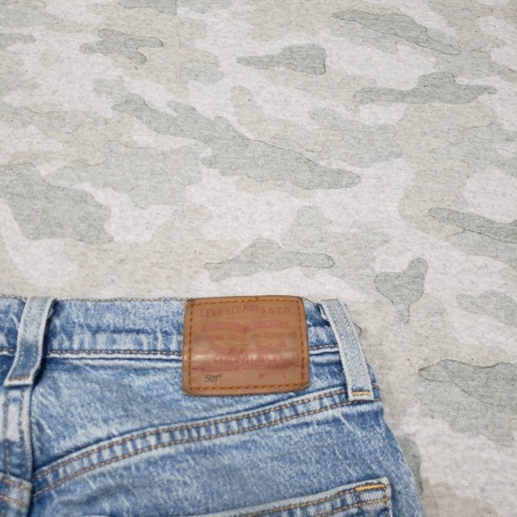Levi's 501 Jeans Womens 25x28 Blue Premium Button Fly Straight Leg Denim - Picture 10 of 11